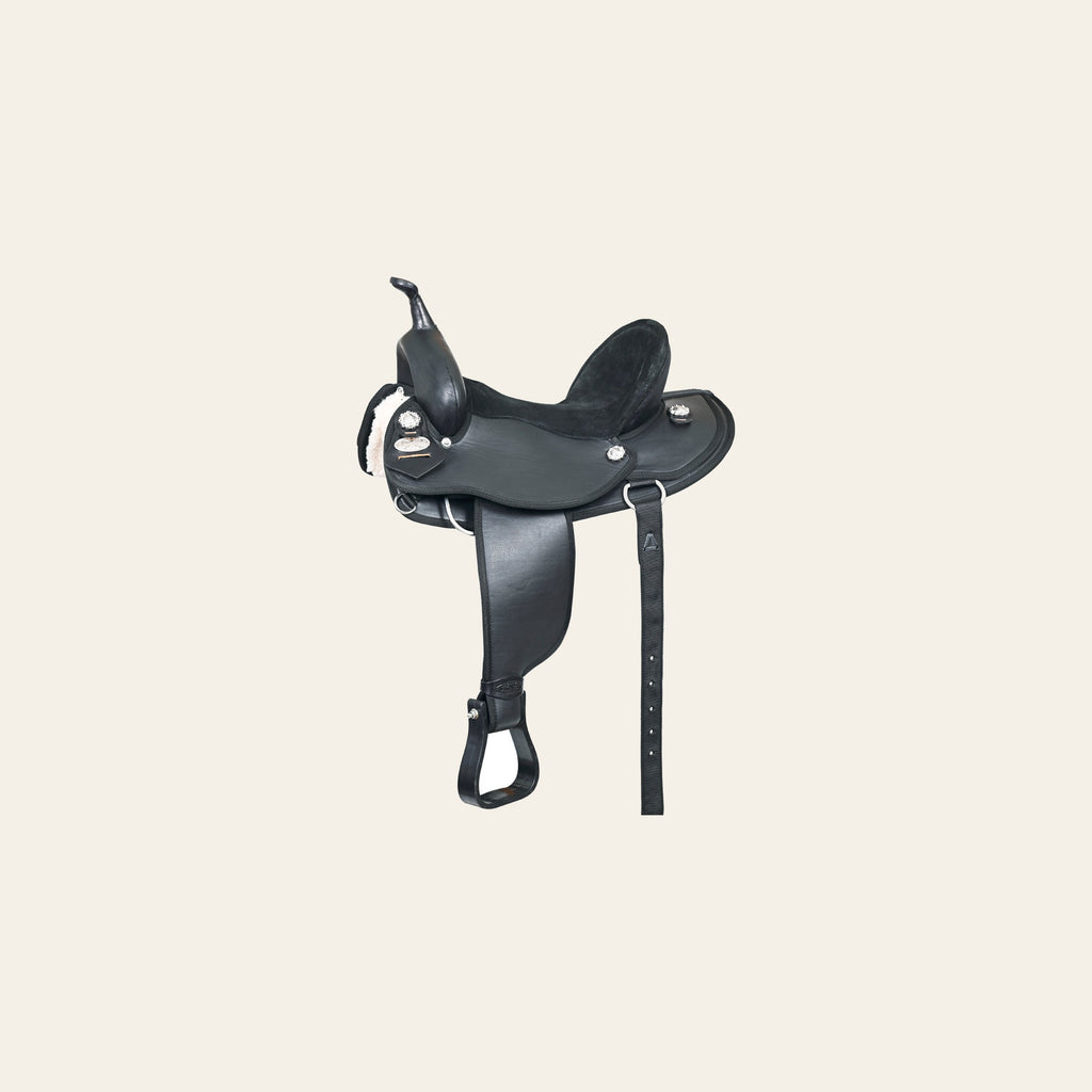 Hilason Horse Barrel Trail Pleasure Endurance Synthetic Saddle Black