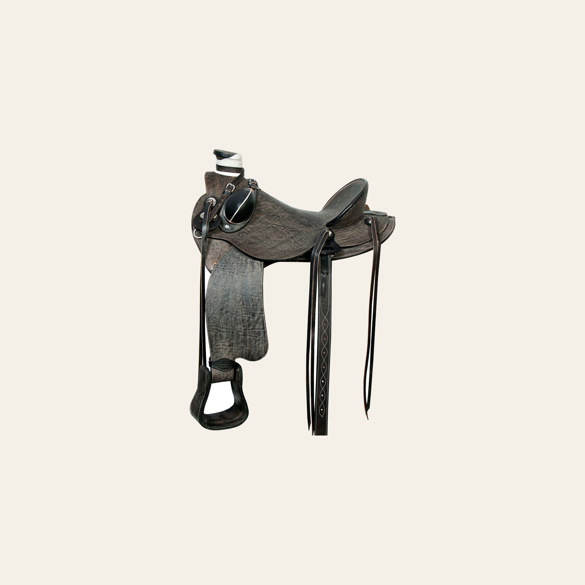 HILASON Western Horse Wade Saddle American Leather Ranch Roping Antique Black | Hand Tooled & For Horses