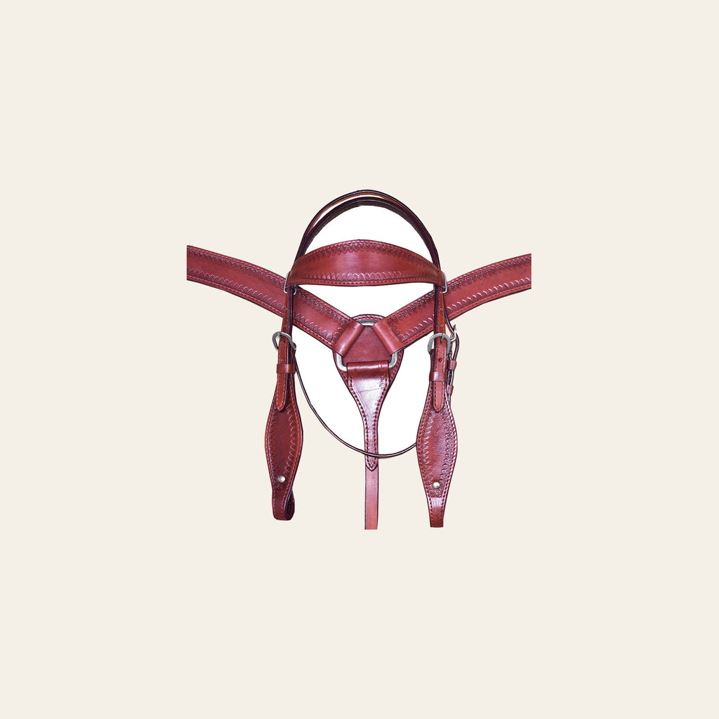 HILASON Western Genuine American Leather Horse Headstall & Breast Collar Set