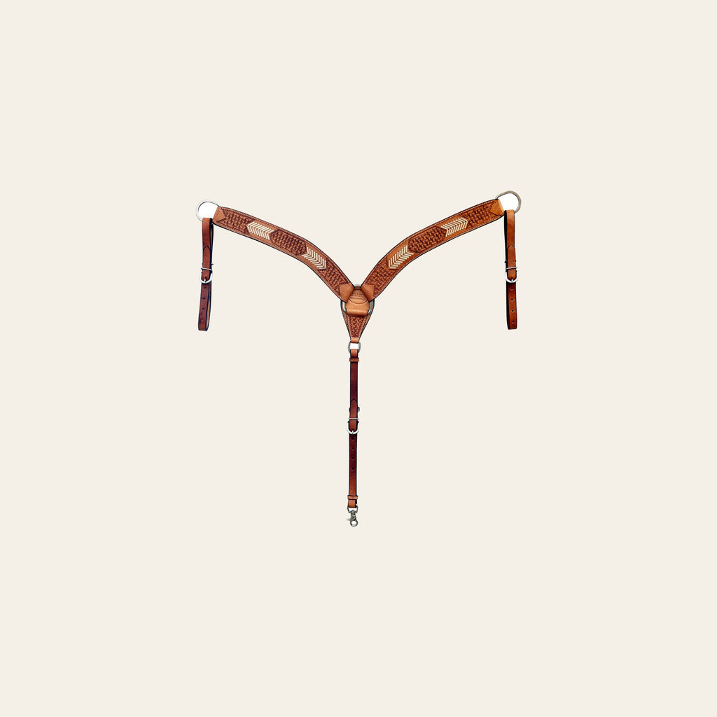 HILASON Western Leather Horse V Shaped Breast Collar Tan | |Western
