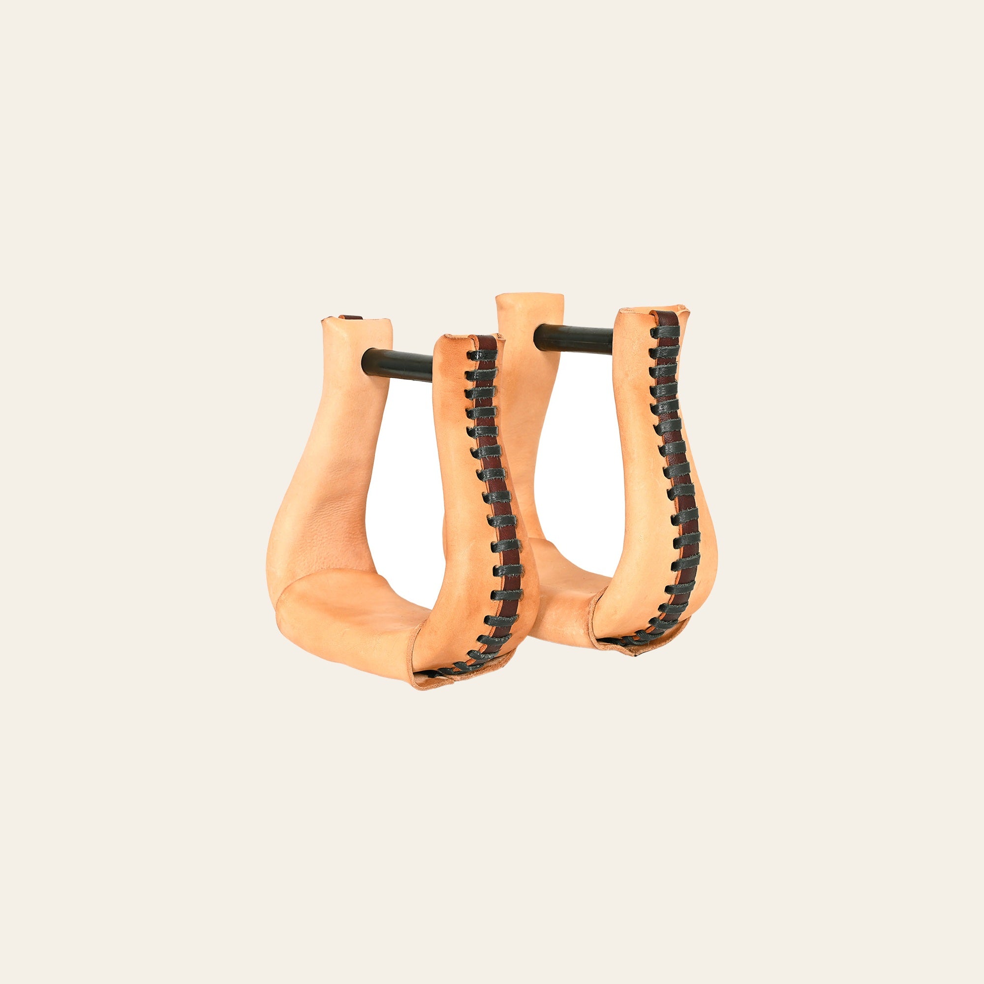HILASON Western Saddle Bell Oil Leather Horse Stirrups Neck 3-Inch | Trail Riding Laced