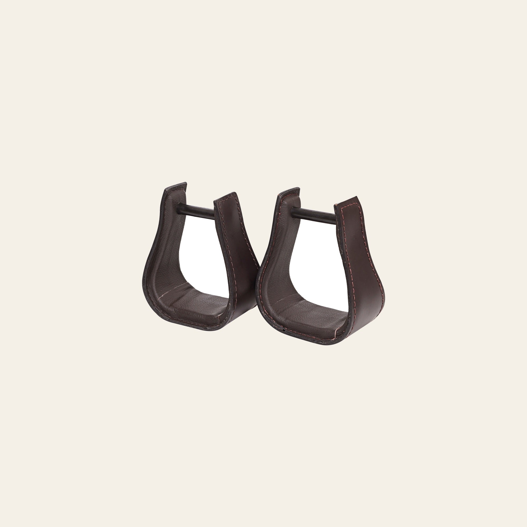 Hilason Western Saddle Dark Brown Leather Covered Horse Stirrups