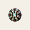 HILASON Western Screw Back Antique Copper Enamel Concho Turquoise Saddle & Tack