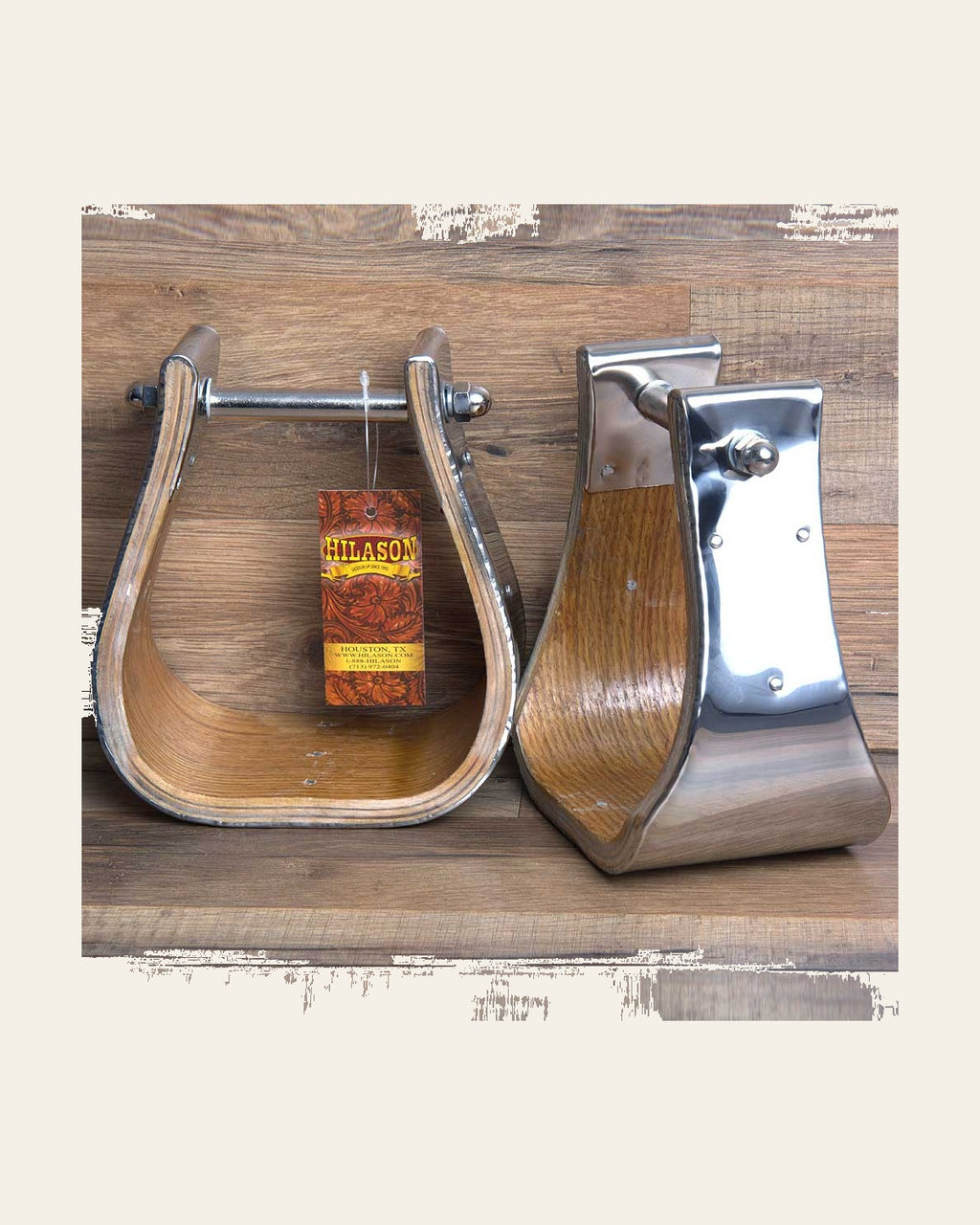 Hilason Western Wooden W/ Steel Horse Saddle Stirrups Pair 4" Thread