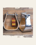 Hilason Western Wooden W/ Steel Horse Saddle Stirrups Pair 4" Thread