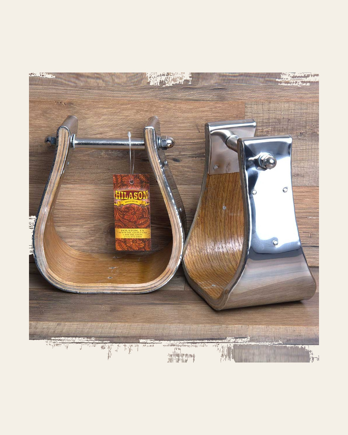 Hilason Western Wooden W/ Steel Horse Saddle Stirrups Pair 4" Thread