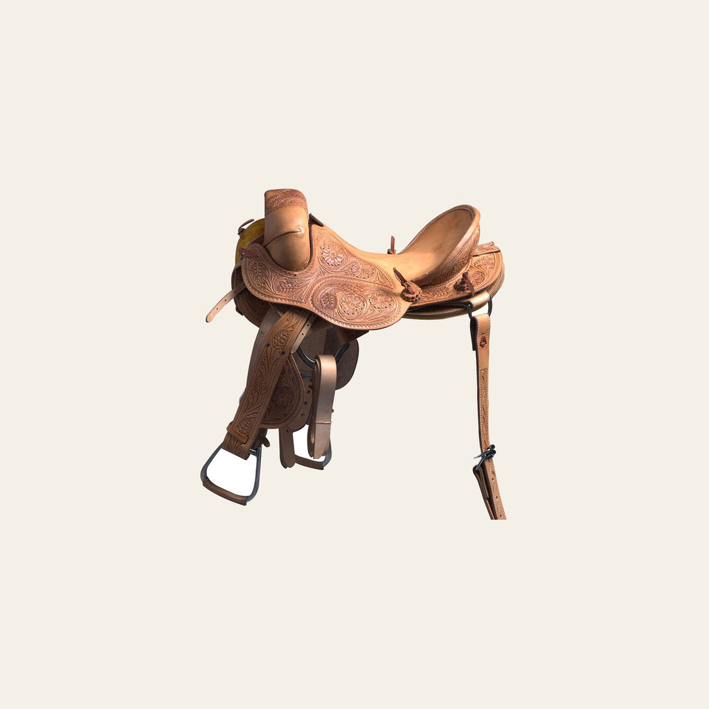 Hilason Classic Series Hand-Made Rodeo Bronc American Leather Saddle