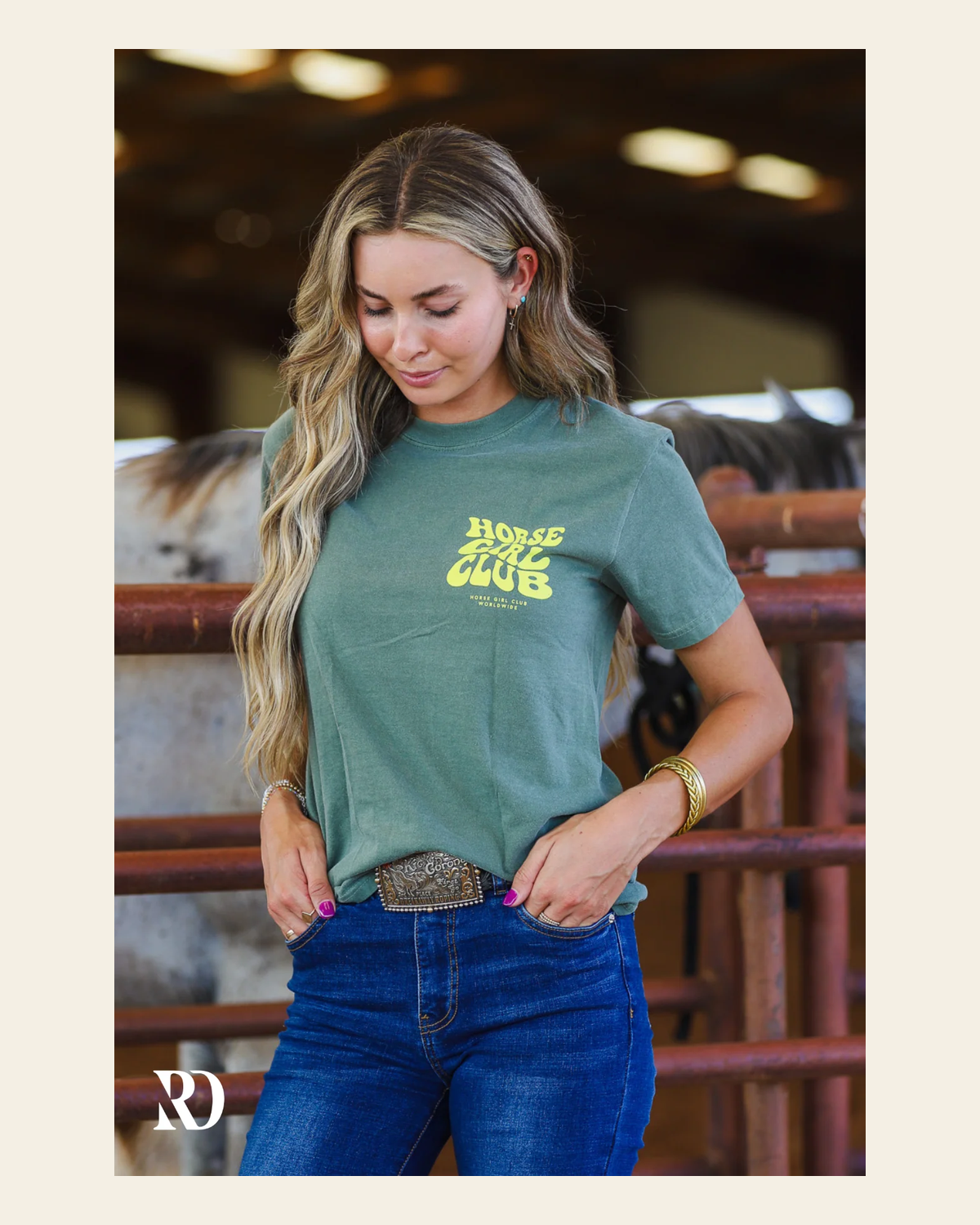 Horse Girl Club | Tee on a warm cream background