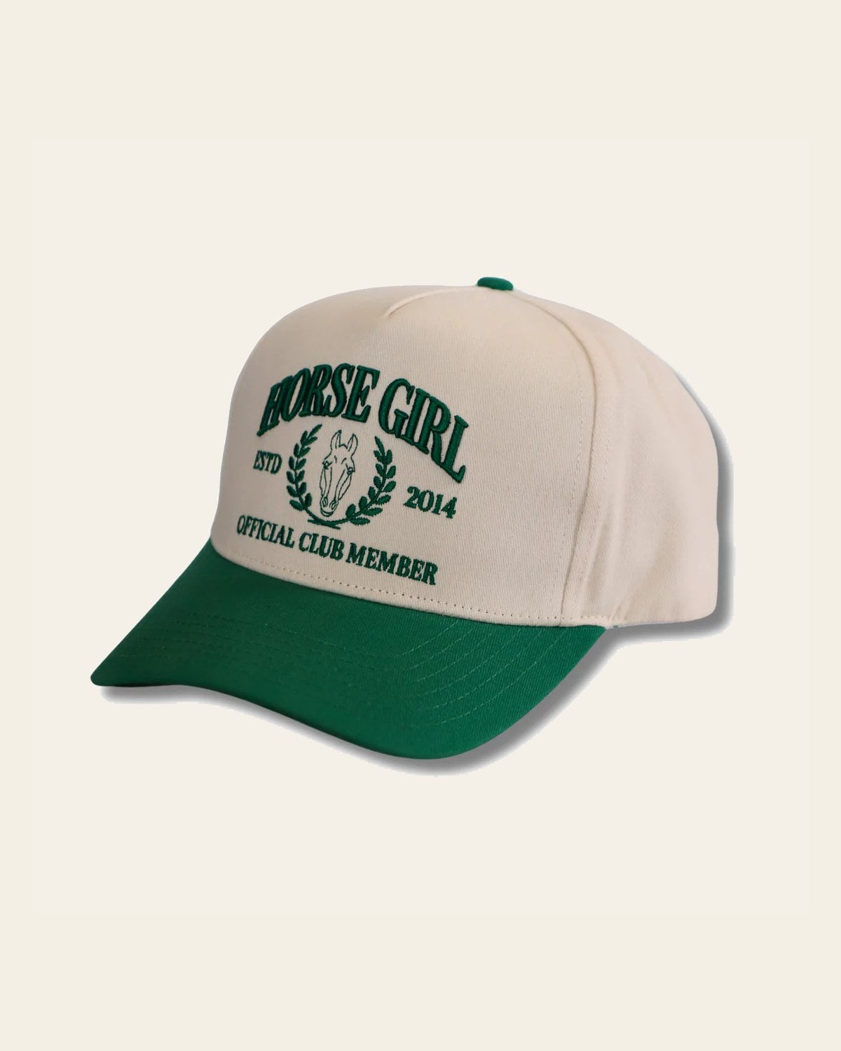 Horse Girl Hat on a warm cream background