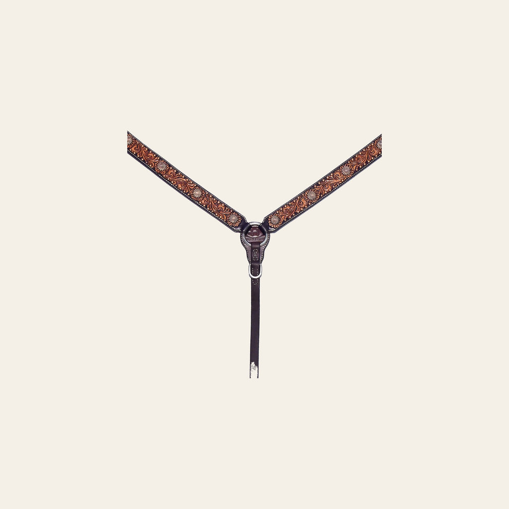 Bar H Equine Genuine Western American Leather Horse Breast Collar