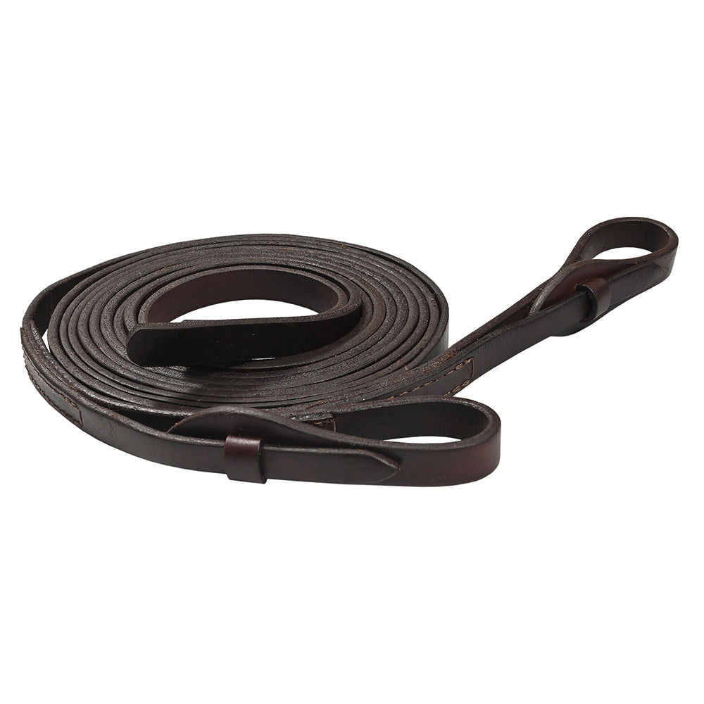 8 Ft Hilason Western Horse Heavy-Duty Barrel Flat Split Reins Genuine Leather Black