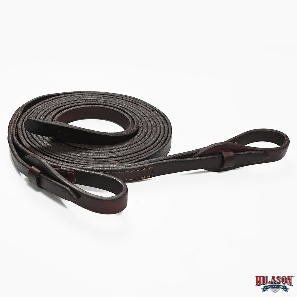 8 Ft Hilason Western Horse Heavy-Duty Barrel Flat Split Reins Genuine Leather Black