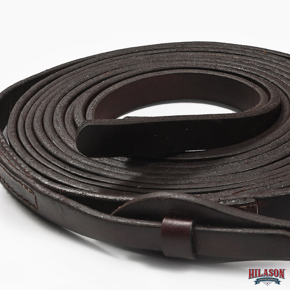 8 Ft Hilason Western Horse Heavy-Duty Barrel Flat Split Reins Genuine Leather Black