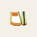 HILASON Horse Western Saddle Rawhide Leather Stirrups Pair | for Barrel Racing Horses