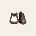 HILASON Horse Western Saddle Leather Stirrups Pair | for Barrel Racing Horses