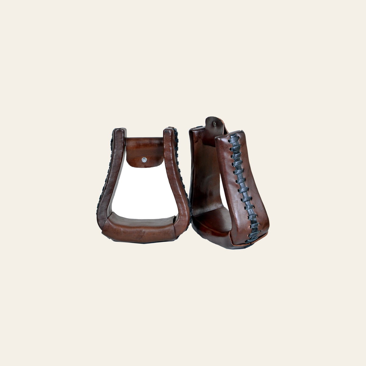 HILASON Horse Western Saddle Leather Stirrups Pair | for Barrel Racing Horses