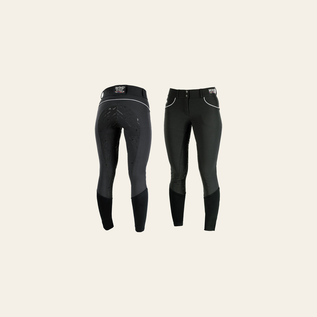 Horze Womens Nordic Performance Full Seat Breeches Silicone Grip Black