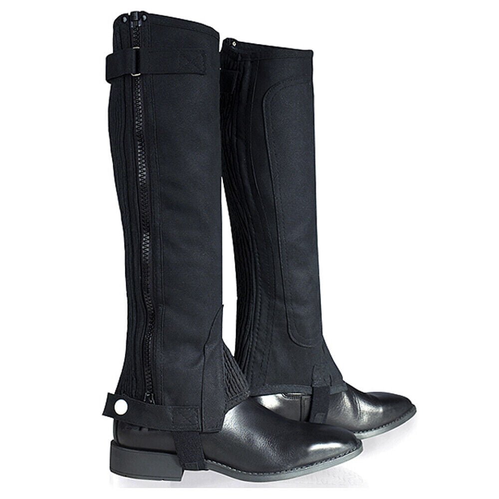 Kids Suede Half Chaps Featuring Durable Low Maintenance Fabric And Ribbed Paneling