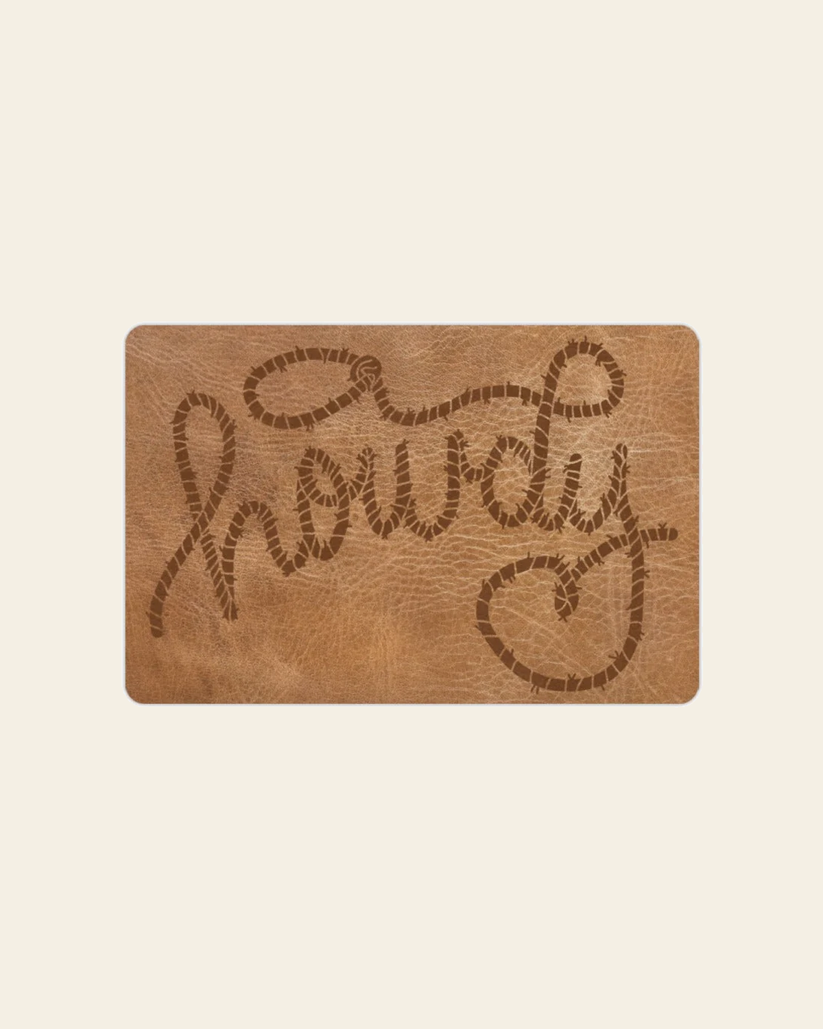 Howdy Western Floor Mat 24" x 16" Made in America on a warm cream background