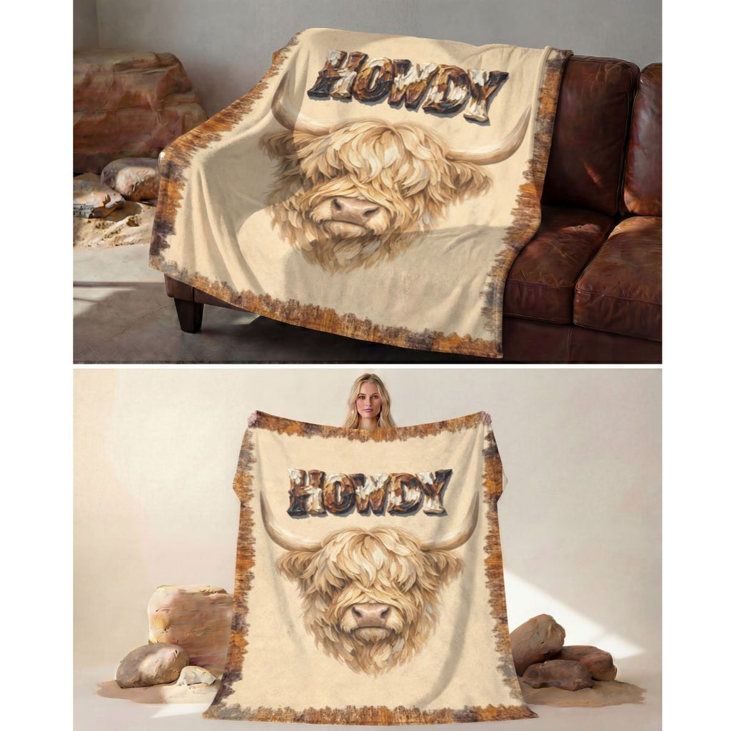 Baha Ranch Howdy Highland Throw Blanket 60" x 80" Made in America by Baha Ranch Western Wear - product image 3