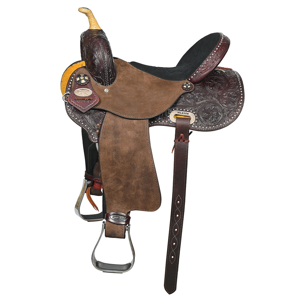 15 In Hilason Western Horse Barrel Racing Wooden Tree American Leather Saddle