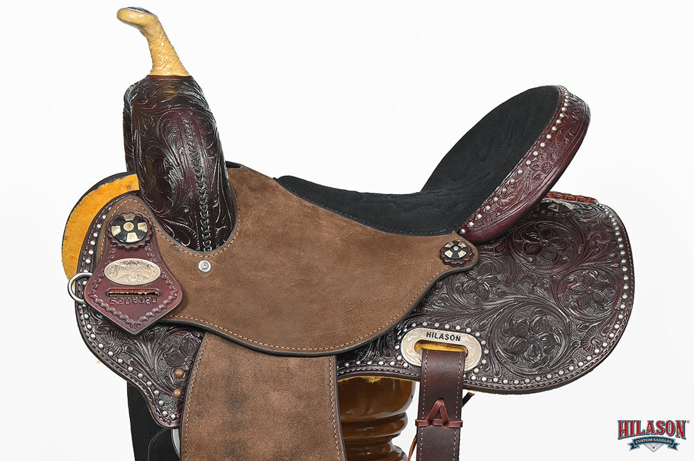 15 In Hilason Western Horse Barrel Racing Wooden Tree American Leather Saddle