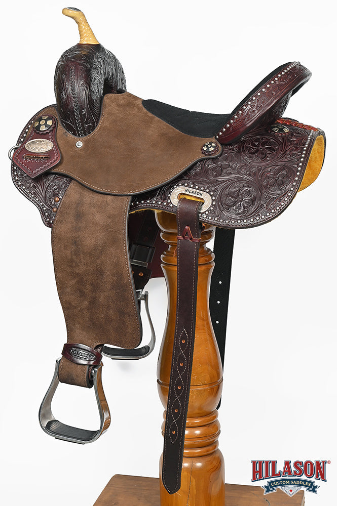 15 In Hilason Western Horse Barrel Racing Wooden Tree American Leather Saddle