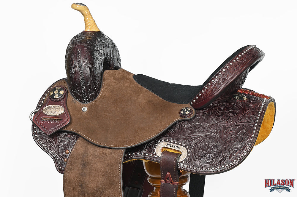 15 In Hilason Western Horse Barrel Racing Wooden Tree American Leather Saddle