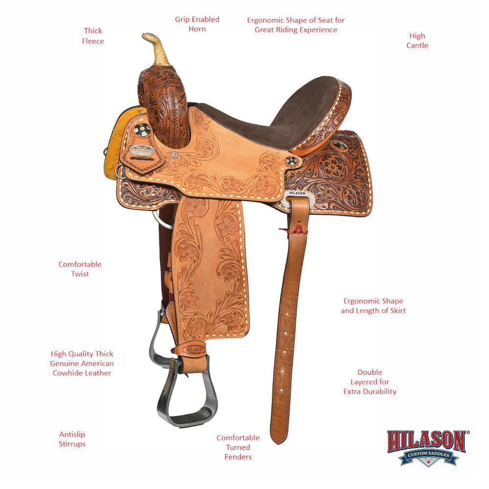Hilason 15-Inch Western Saddle, Model HSBW106