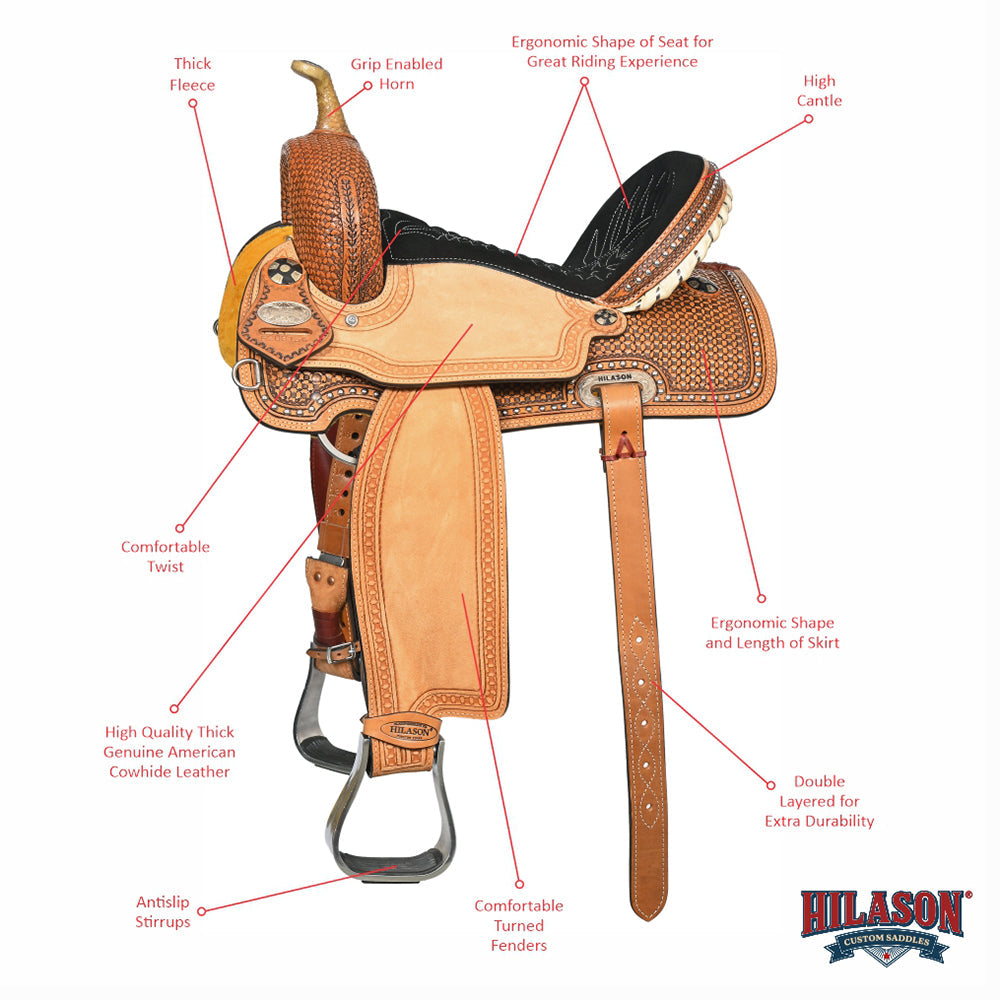 Hilason 15-Inch Western Saddle, Model HSBW110