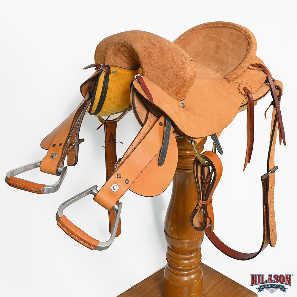 14" Hilason Classic Series Hand-Made Rodeo Bronc American Leather Saddle