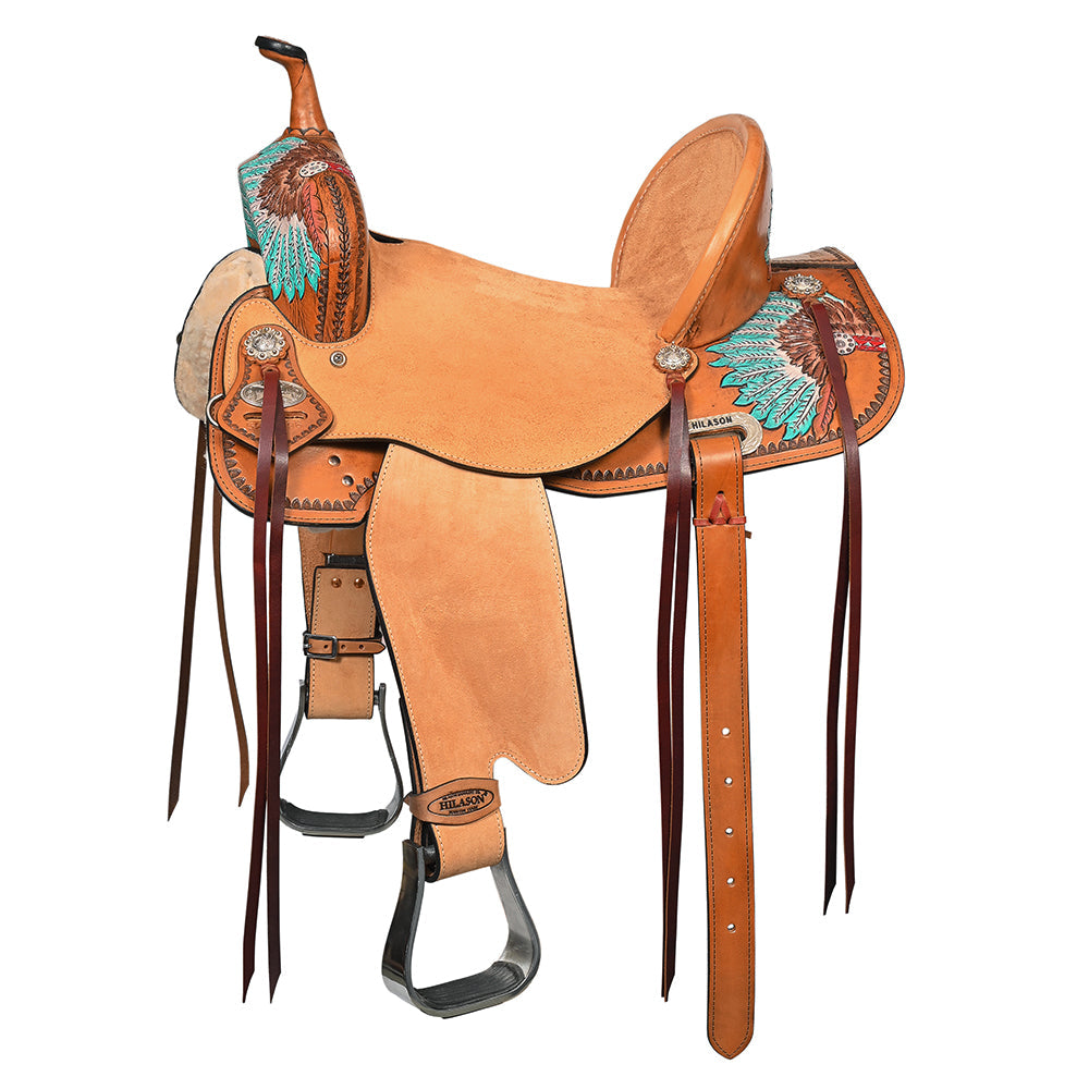 HILASON Flex Tree Western Horse Saddle in American Leather Barrel Trail | for Horses