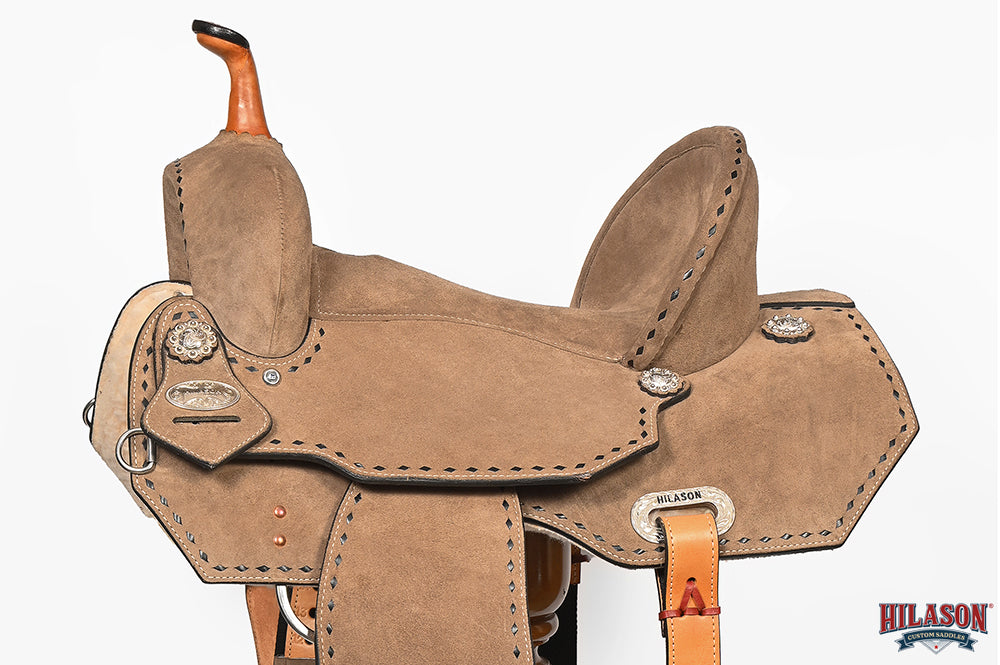 Hilason Western Horse Barrel Flex Tree Trail American Leather Saddle Gray