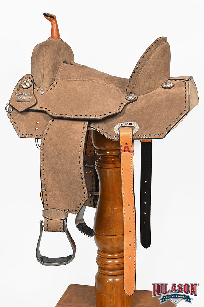 Hilason Western Horse Barrel Flex Tree Trail American Leather Saddle Gray