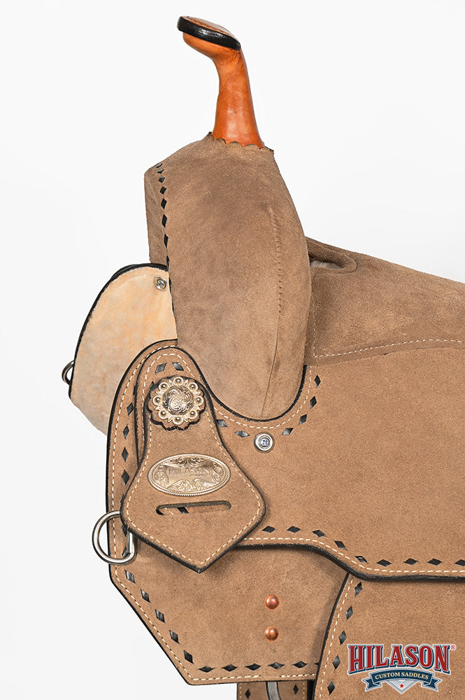Hilason Western Horse Barrel Flex Tree Trail American Leather Saddle Gray
