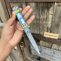 Handmade Sovereign Stiletto pocket Knife with Wood Handle
