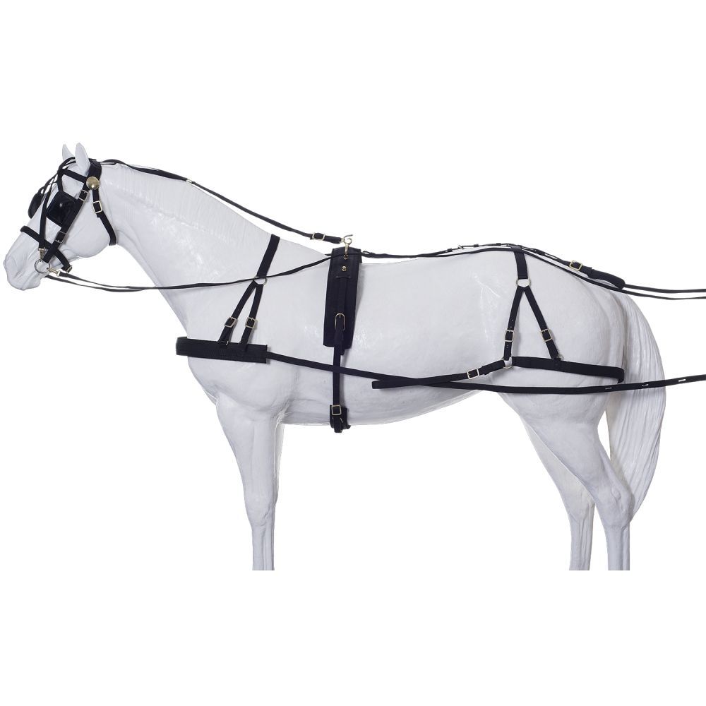 Tough1 Herculean Nylon Driving Harness | Deluxe Padded Harness with Brass Hardware