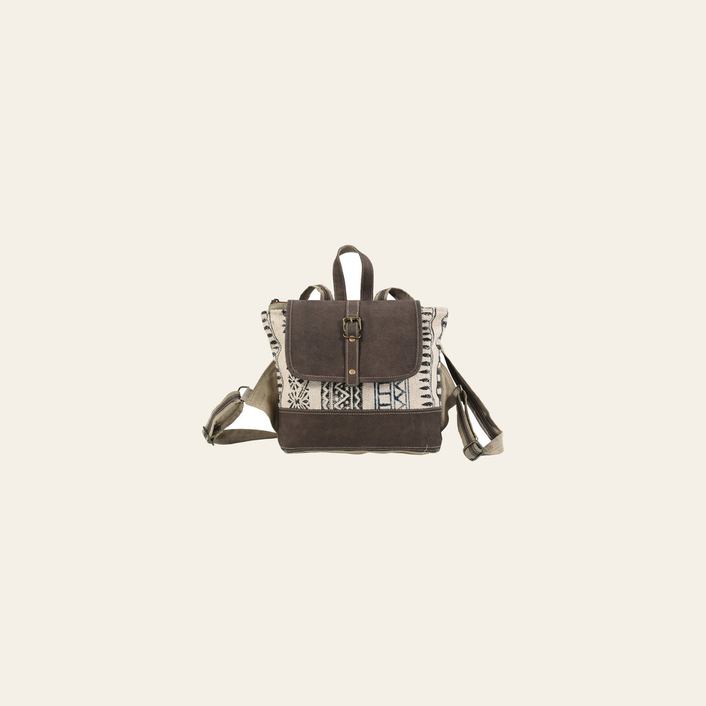 OHLAY Backpack Upcycled Canvas Genuine Leather Women Bag Western Handbag Purse | Womens Handbags Belt for Purses Summer