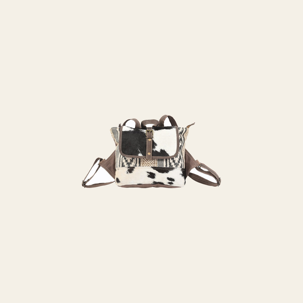 OHLAY Backpack Upcycled Canvas Hair-On Genuine Leather Women Bag Western Handbag Purse Womens Handbags Belt for Purses Summer