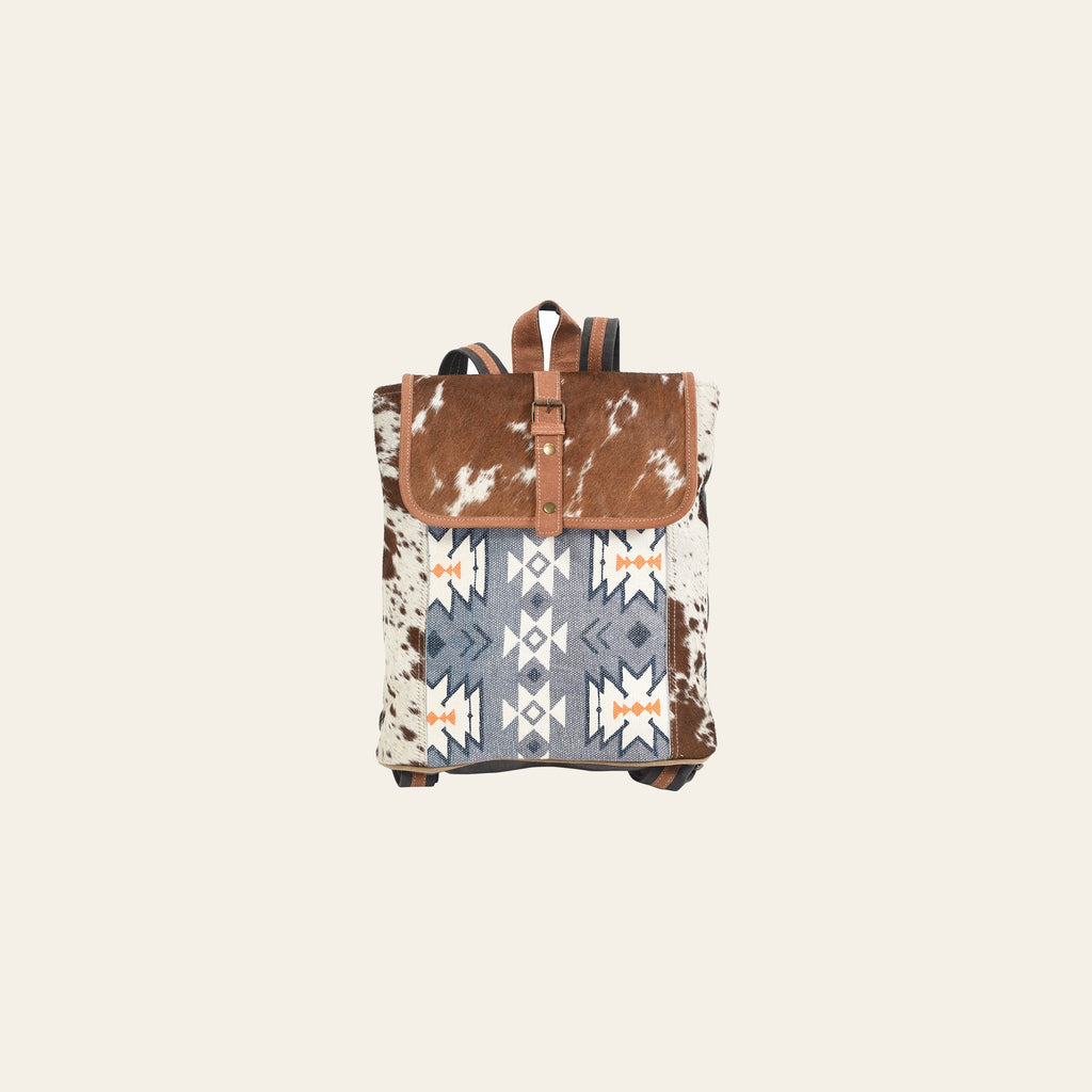 OHLAY Backpack Upcycled Canvas Hair-On Genuine Leather Women Bag Western Handbag Purse Womens Handbags Belt for Purses Summer