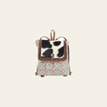 OHLAY Backpack Hand Tooled Upcycled Canvas Hair-On Genuine Leather Women Bag Western Handbag Purse Womens Handbags