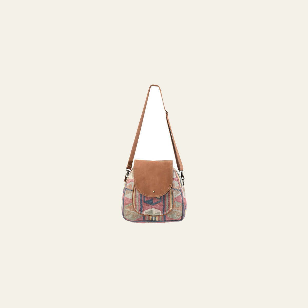 OHLAY Backpack Hand Tooled Upcycled Canvas Hair-On Genuine Leather Women Bag Western Handbag Purse Womens Handbags
