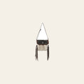 OHLAY Cross Body Upcycled Wool Canvas Embossed Hair-On Genuine Leather Women Bag Western Handbag Purse Womens Handbags
