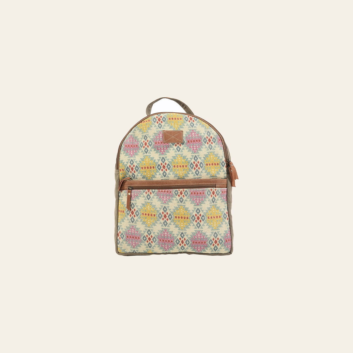 OHLAY Backpack Upcycled Canvas Genuine Leather women's bag Western handbag purse | Womens Handbags Belt for Women Summer
