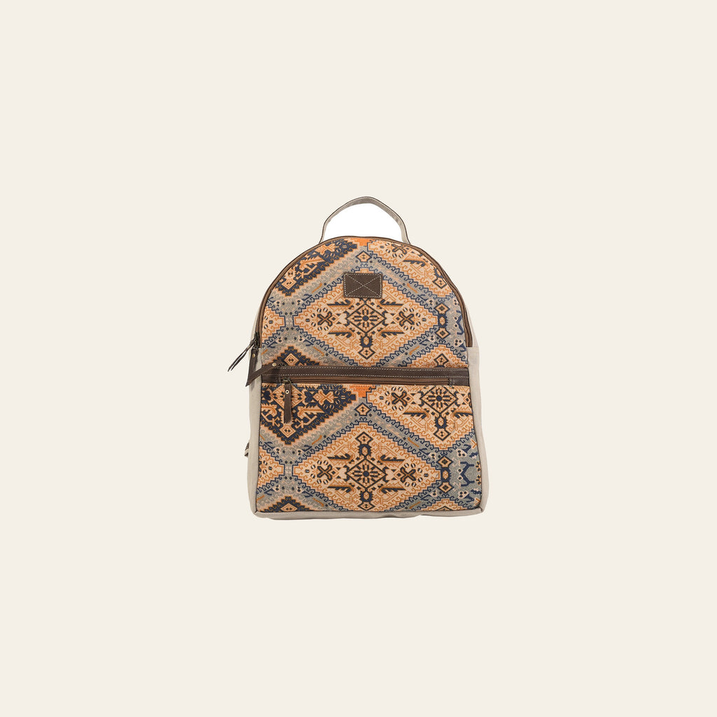 OHLAY Backpack Upcycled Canvas Genuine Leather women's bag Western handbag purse | Womens Handbags Belt for Women Summer