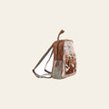 OHLAY Backpack Upcycled Canvas Hair-On Genuine Leather Women Bag Western Handbag Purse Womens Handbags Belt for Purses Summer