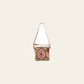 OHLAY Cross Body Upcycled Wool Canvas Embossed Hair-On Genuine Leather Women Bag Western Handbag Purse Womens Handbags