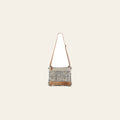 OHLAY Cross Body Upcycled Wool Canvas Embossed Hair-On Genuine Leather Women Bag Western Handbag Purse Womens Handbags