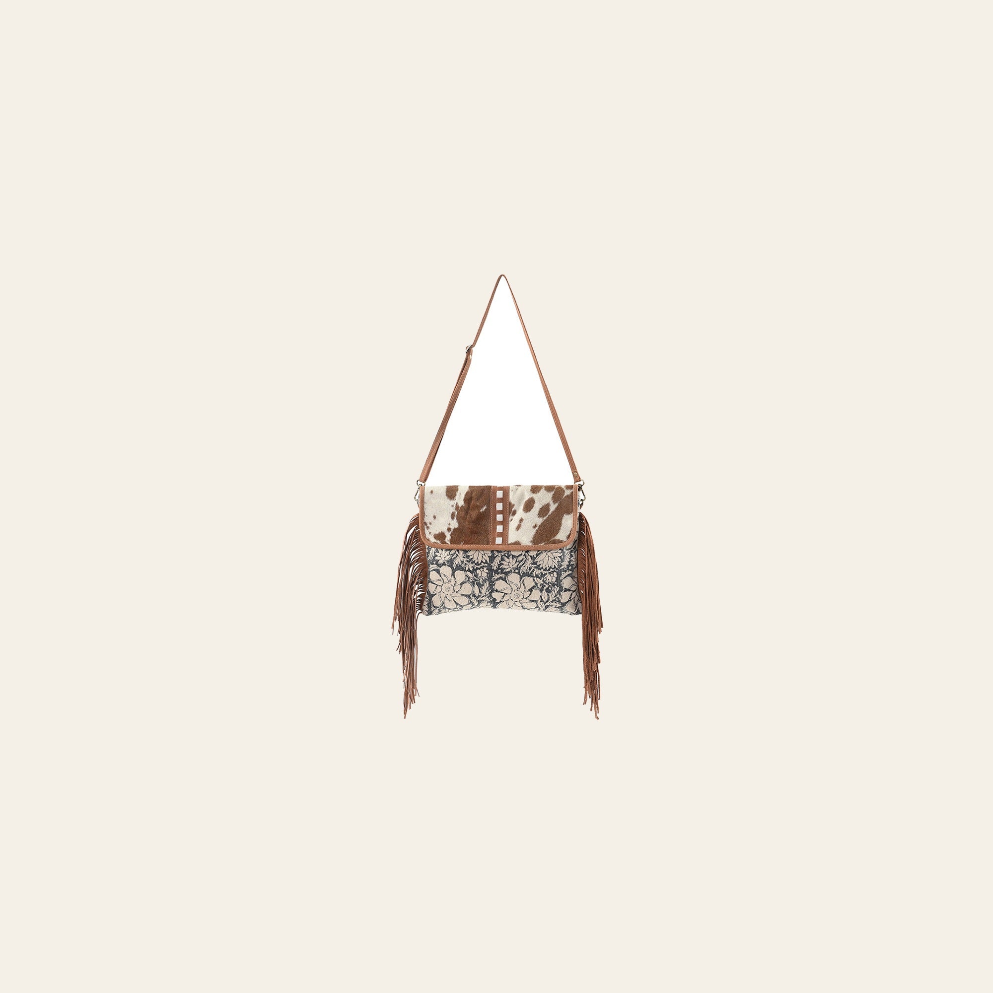 OHLAY Backpack Upcycled Canvas Hair-On Genuine Leather Women Bag Western Handbag Purse Womens Handbags Belt for Purses Summer