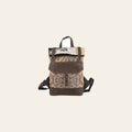 OHLAY Backpack Upcycled Canvas Hair-On Genuine Leather Women Bag Western Handbag Purse Womens Handbags Belt for Purses Summer